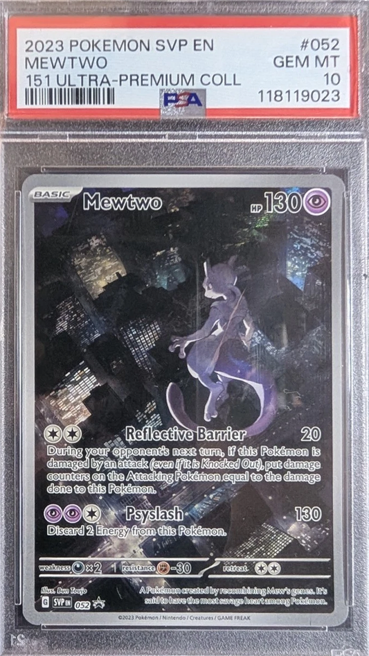 MEWTWO 052 POKEMON SVP EN SV BLACK STAR PROMO S&V 151 ULTRA PREMIUM 2023 PSA 10 (English Version)