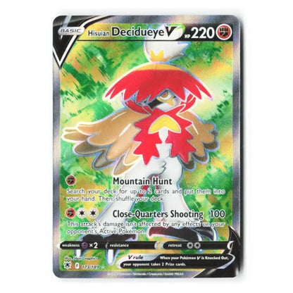 Hisuian Decidueye V Full Art Ultra Rare 173/189 Astral Radiance Pokémon Card