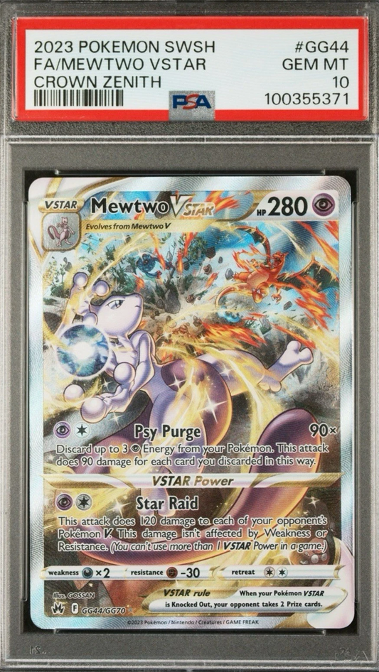 Pokémon Mewtwo VSTAR TCG Crown Zenith: Galarian Gallery GG44/GG70 PSA 10 GEM SR (English Version)