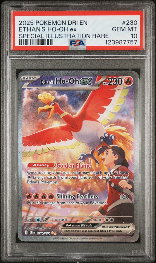 Ethan's Ho-Oh EX 230/182 Sv10: Destined Rivals Holo PSA 10 Gem Mint