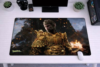Black Myth: Wukong "The Destined One" XXL Gaming Mousepad – 24" x 12" Aesthetic Desk Mat- Poketcg.in
