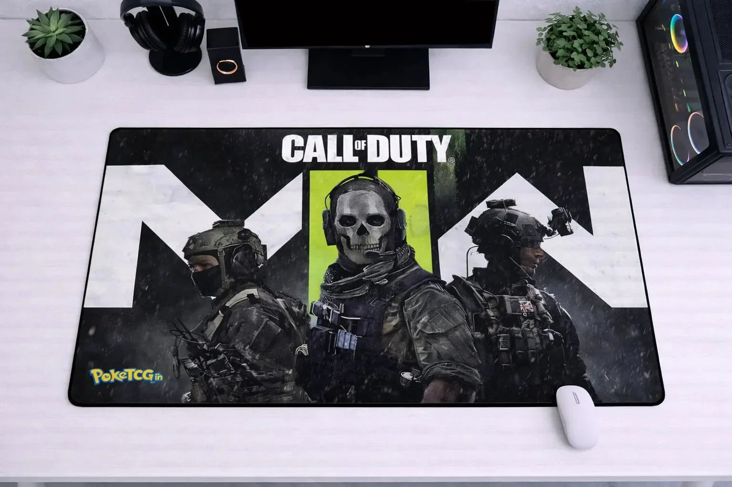 Call of Duty: Modern Warfare "Ghost & Task Force 141" XXL Gaming Mousepad – 24" x 12" Tactical Desk Mat- Poketcg.in