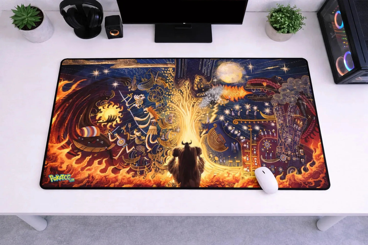 One Piece "Mythology of Elbaph" XXL Gaming Mousepad – 24" x 12" Ancient Lore Desk Mat- Poketcg.in