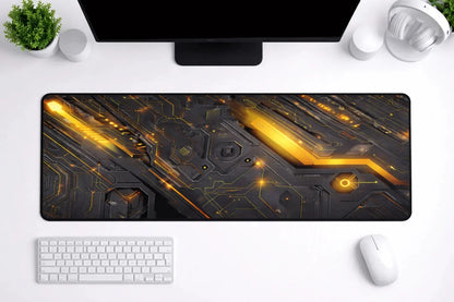 Cyberpunk "Circuit Overdrive" XXL Gaming Mousepad – 24" x 12" Aesthetic Desk Mat - Poketcg.in