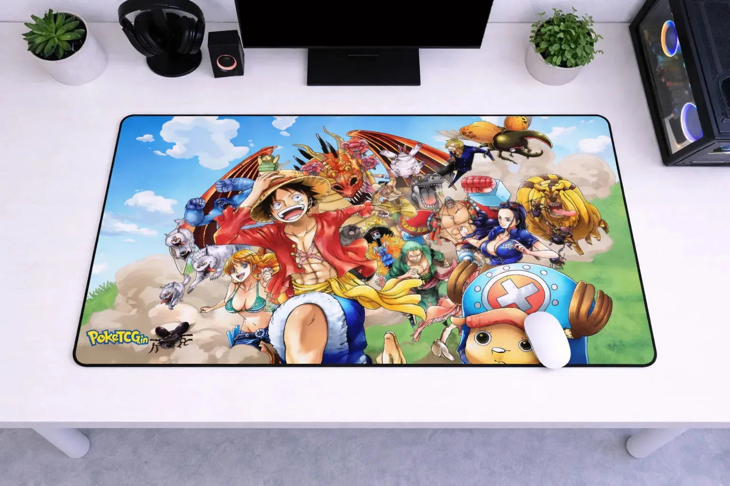 One Piece "Straw Hat Adventure" XXL Gaming Mousepad – 24" x 12" Aesthetic Desk Mat- Poketcg.in