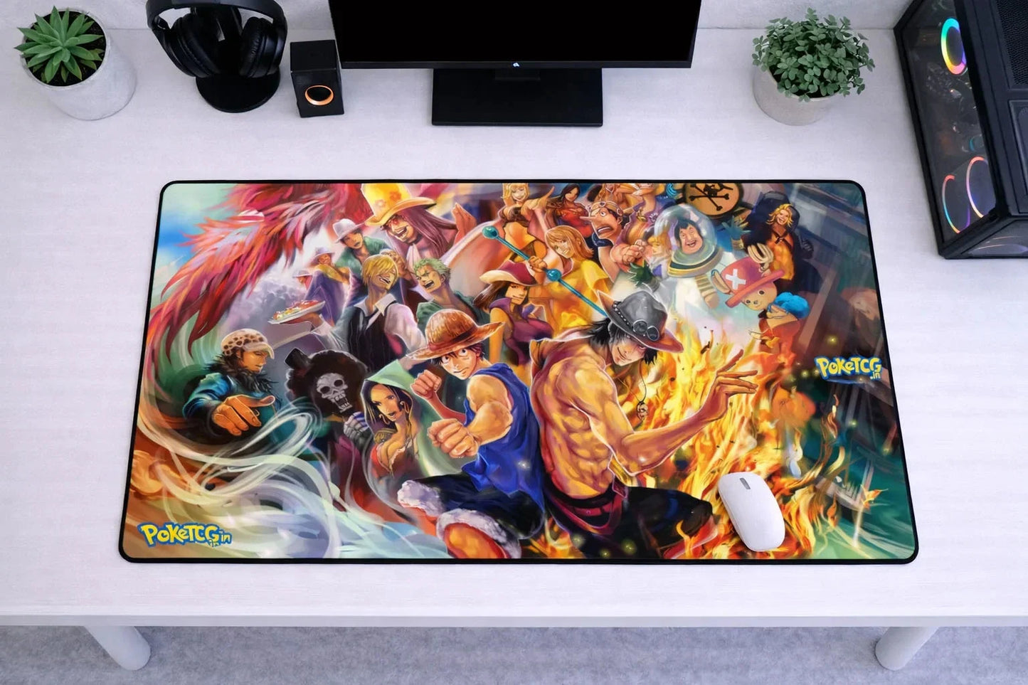 One Piece "Luffy Manga Chronicles" XXL Gaming Mousepad – 24" x 12" Aesthetic Desk Mat- Poketcg.in