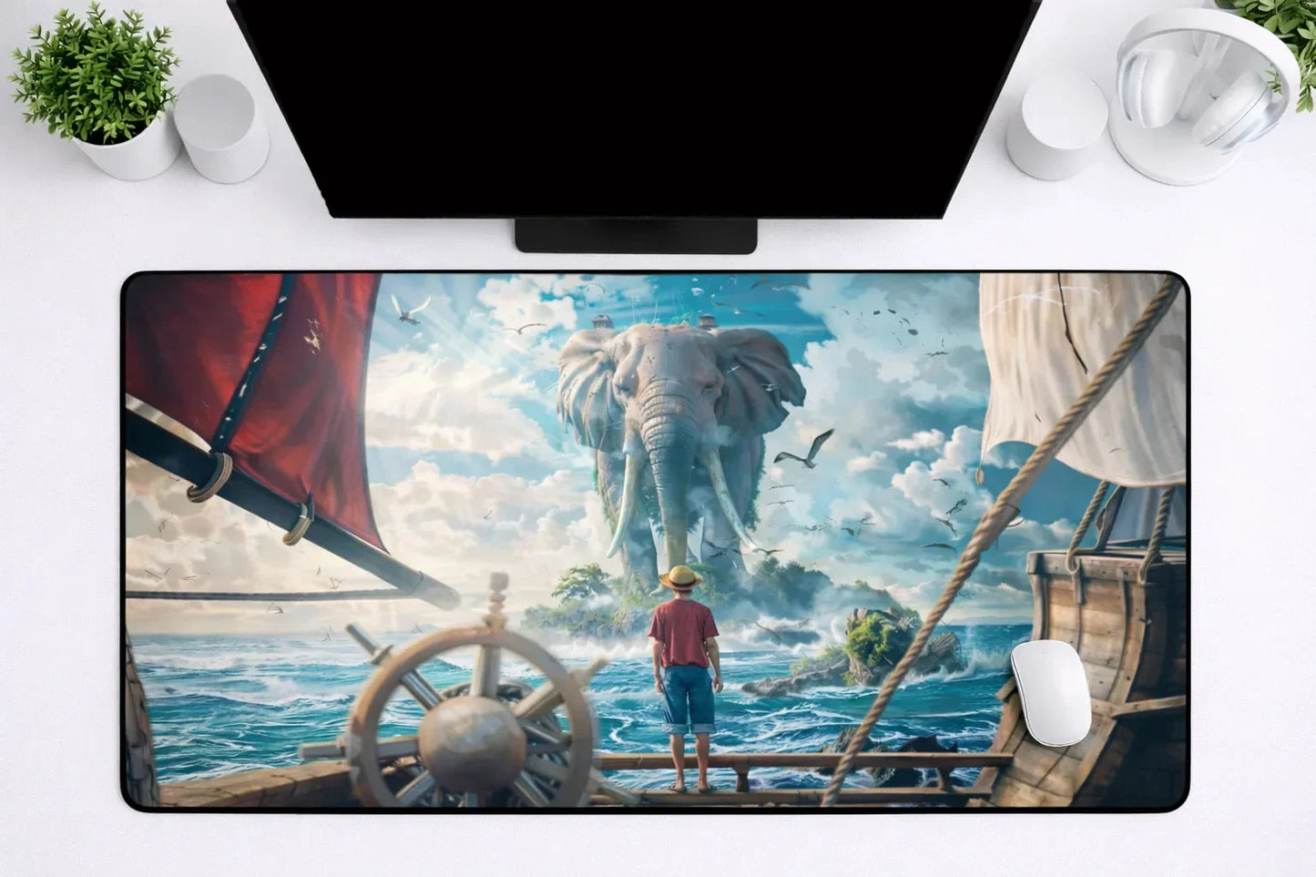 One Piece "Journey to Zunesha" XXL Gaming Mousepad – 24" x 12" Aesthetic Anime Desk Mat - Poketcg.in