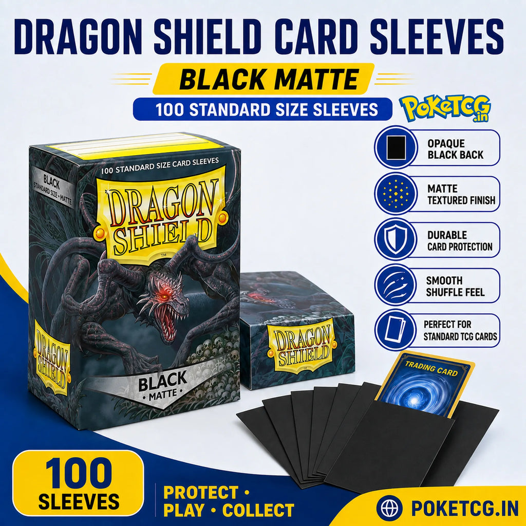 Dragon Shield Black Matte Sleeves Standard Size "Single sleeve" - PokeTCG