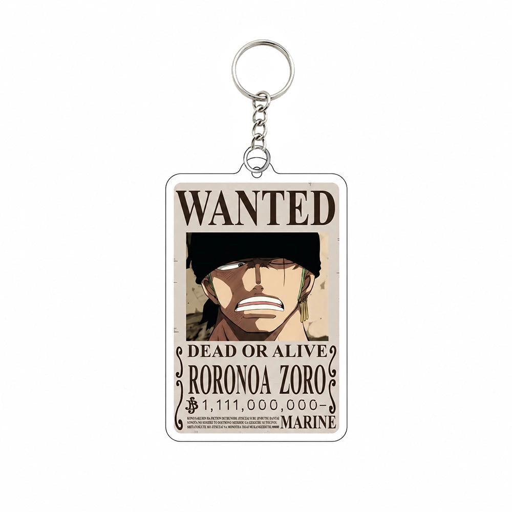 One Piece Wanted Poster Acrylic Keychain – Anime Pirate Bounty Keyring