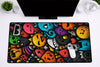 Abstract "Monster Doodle" XXL Gaming Mousepad – 24" x 12" Pop Art Streetwear Desk Mat - Poketcg.in