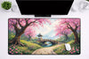 Aesthetic "Sakura Garden Path" XXL Gaming Mousepad – 24" x 12" Zen Landscape Desk Mat - Poketcg.in