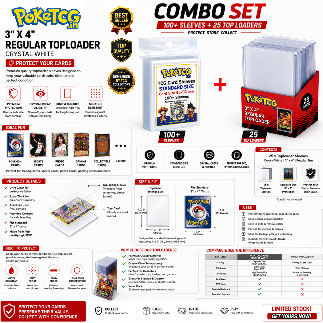 Premium Card Protection Combo – 100+ Card Sleeves & 25 Top Loaders Box