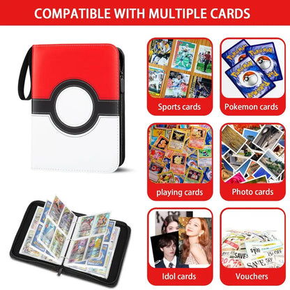400 Pocket Pokemon Card Binder 4 Pocket Zipper Red - PokeTCG