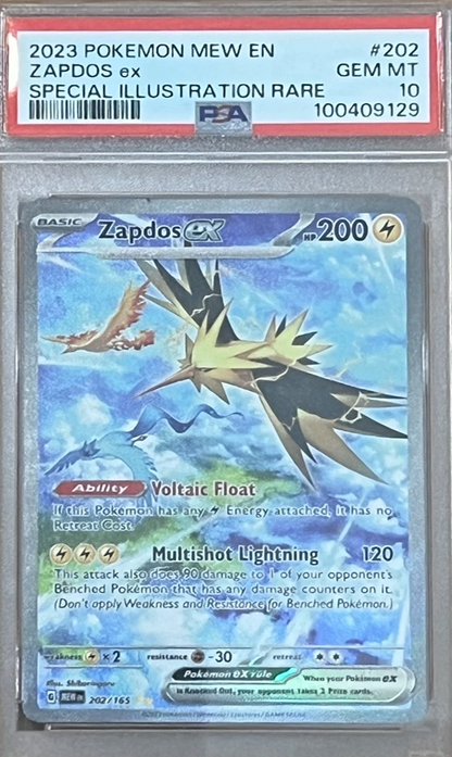 PSA 10 Zapdos Ex SIR Scarlet & Violet 151 Special Illustration Rare 202
