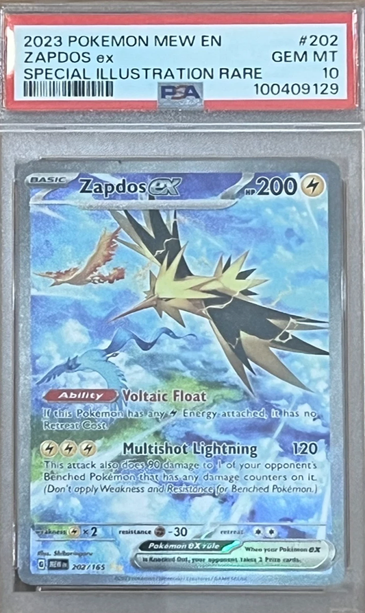 PSA 10 Zapdos Ex SIR Scarlet & Violet 151 Special Illustration Rare 202