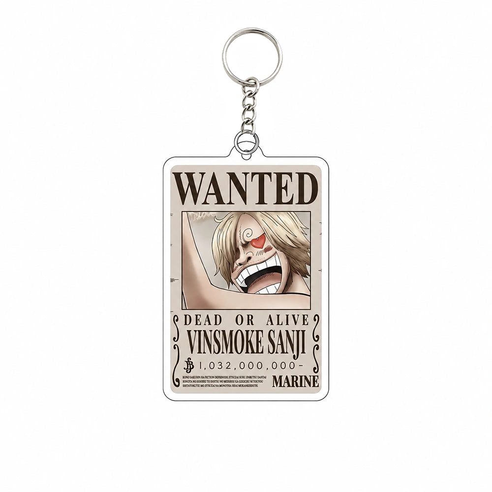 One Piece Wanted Poster Acrylic Keychain – Anime Pirate Bounty Keyring
