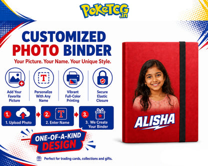Personalized Photo TCG Binder – Custom Name 9 Pocket Trading Card Album