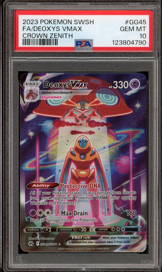 Pokemon Deoxys VMAX Crown Zenith Galarian Gallery Full Alt Art #GG45 PSA 10