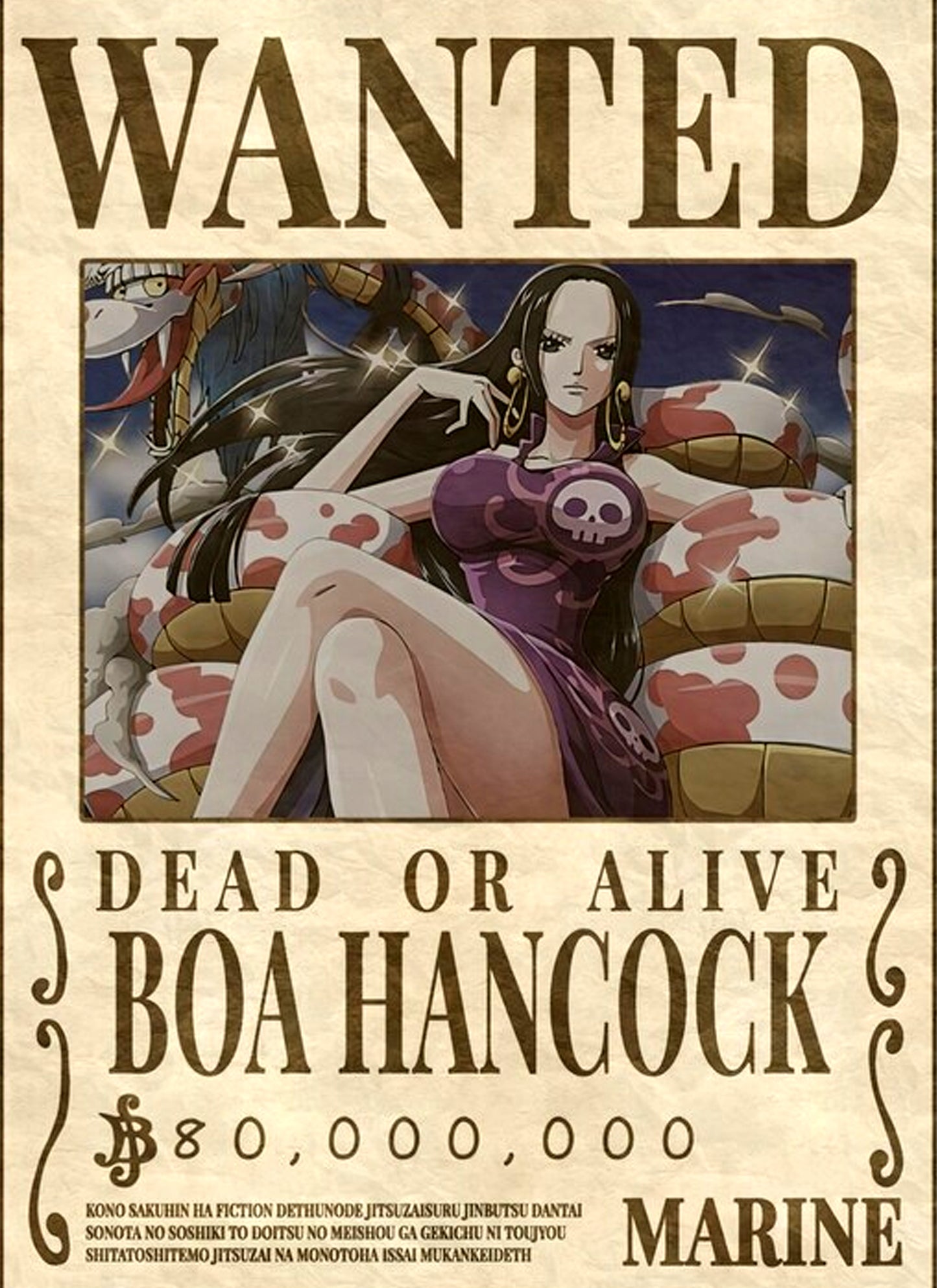 Boa Hancock Wanted Poster One Piece Anime Wall Art - PokeTCG
