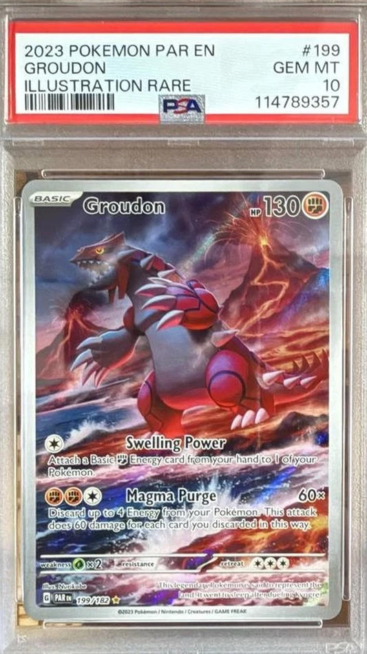 Groudon 199/182 SV04: Paradox Rift Holo PSA 10 (English Version)