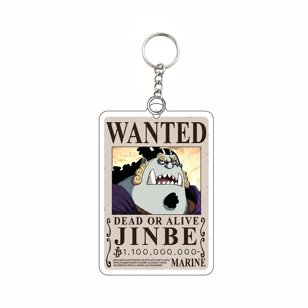 One Piece Wanted Poster Acrylic Keychain – Anime Pirate Bounty Keyring