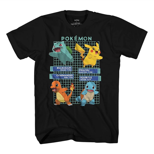 Pokemon Anime Cute Pikachu & Pokedex Graphic T-Shirt for Boys & Girls Comfy Tee - Little and Big Kids Sizes S-XL