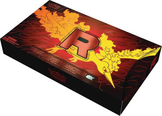Pokémon trading card game box with fiery design and letter 'R'