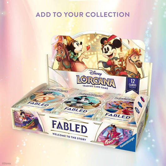 Ravensburger Disney Lorcana TCG: Fabled Booster Pack Display | 24 Packs with 12 Trading Cards Each | Ideal for Collectors & Disney Fans | Suitable for Ages 8+