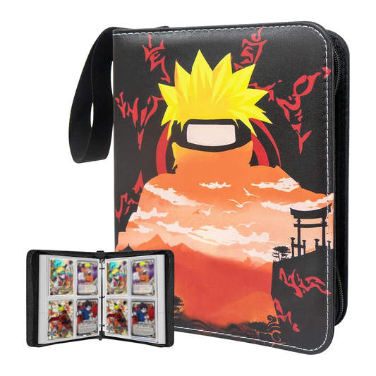Anime Trading Card Binder 4 Pocket Waterproof Album – 50 Sleeves, Holds 400 Cards