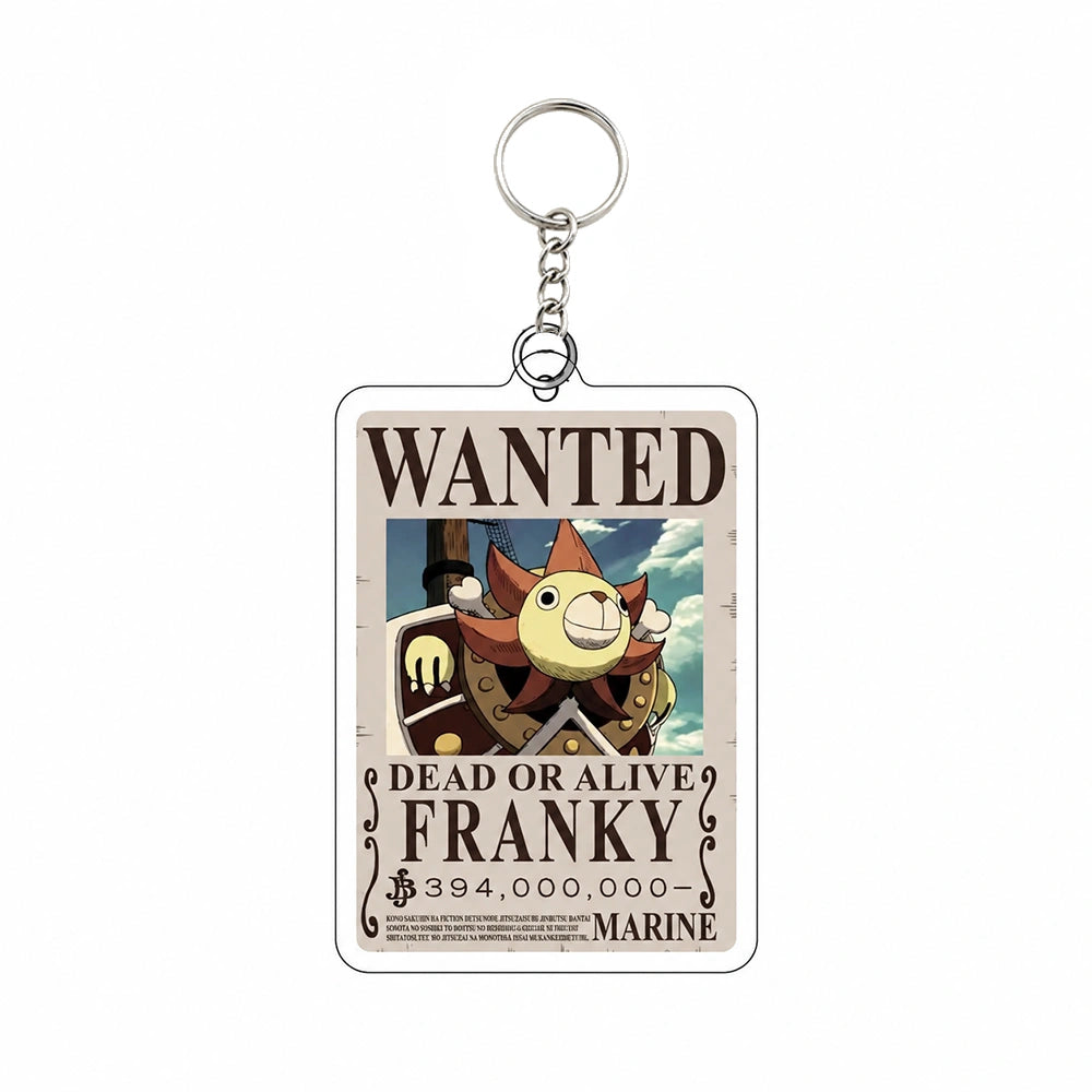One Piece Wanted Poster Acrylic Keychain – Anime Pirate Bounty Keyring