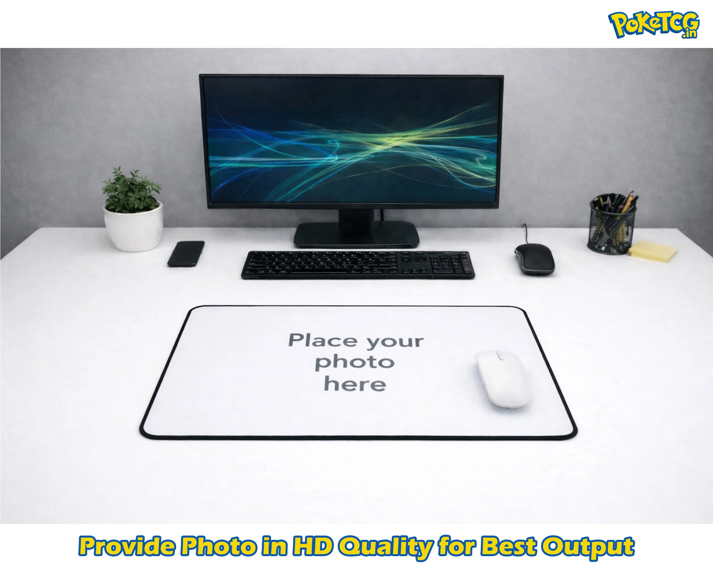 Custom "Your Photo Here" XXL Gaming Mousepad – 24" x 12" Personalized Desk Mat  - Poketcg.in