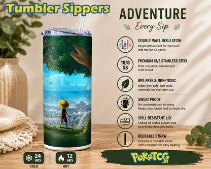 One Piece Luffy Anime Tumbler Sipper – Premium Stainless Steel Insulated Travel Mug with Straw