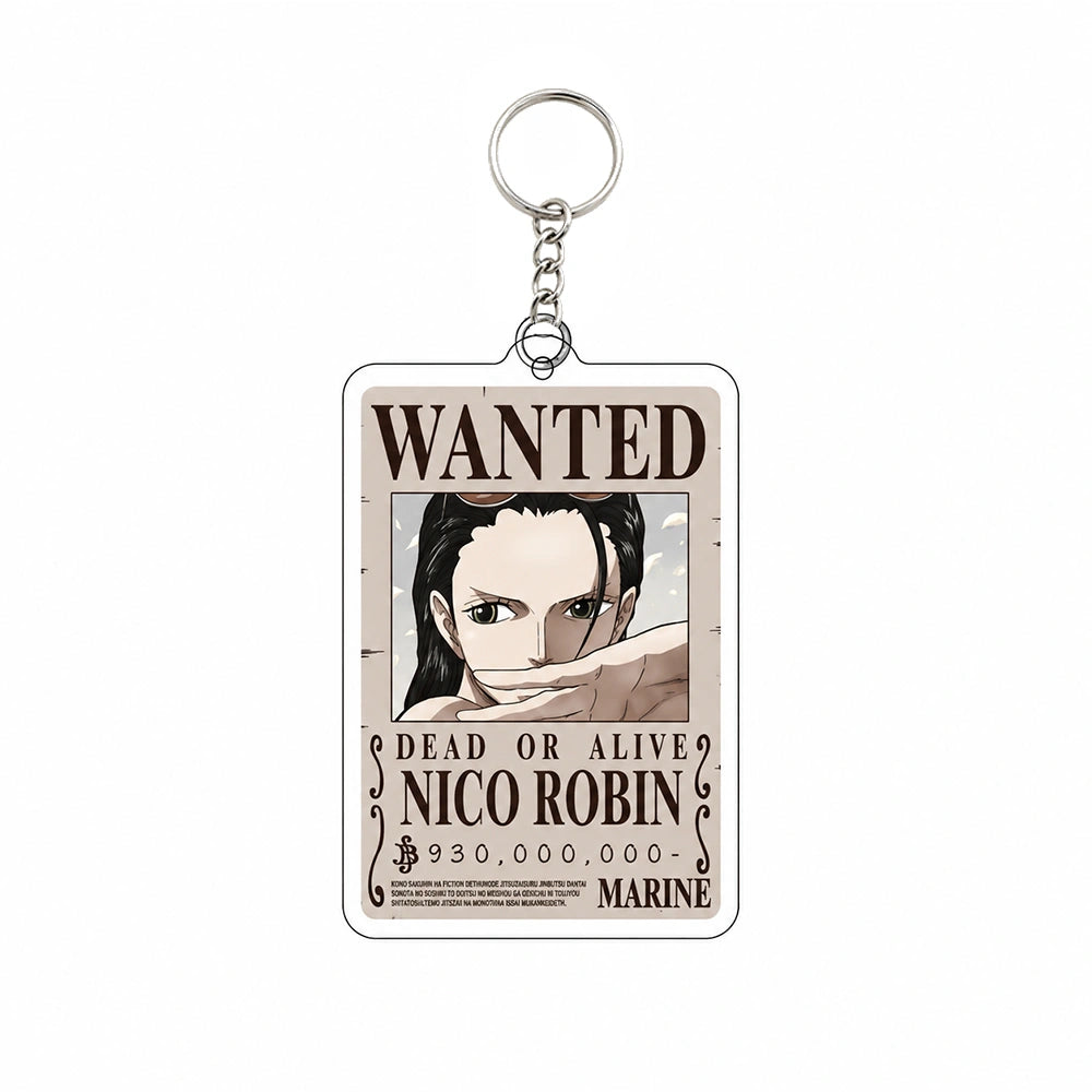 One Piece Wanted Poster Acrylic Keychain – Anime Pirate Bounty Keyring