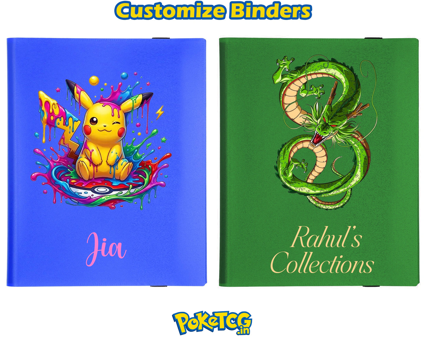 Custom 9 Pocket Trading Card Binder – Personalized Multi-Color Album with Strap