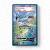 Pokémon trading card in a protective case with label