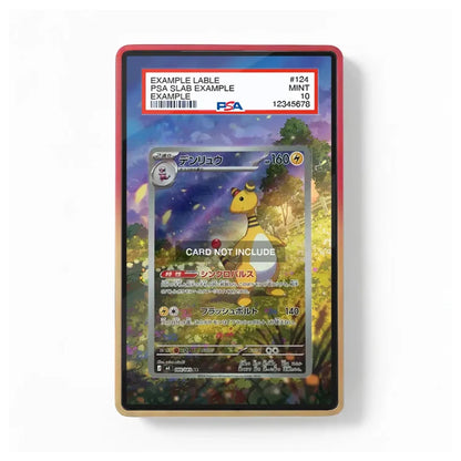Card in a protective holder with PSA label on a white background