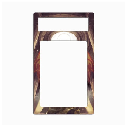 A decorative double-gang light switch plate cover featuring an Iron Man armor design with gold, brown, and red metallic patterns, shown on a plain white background.