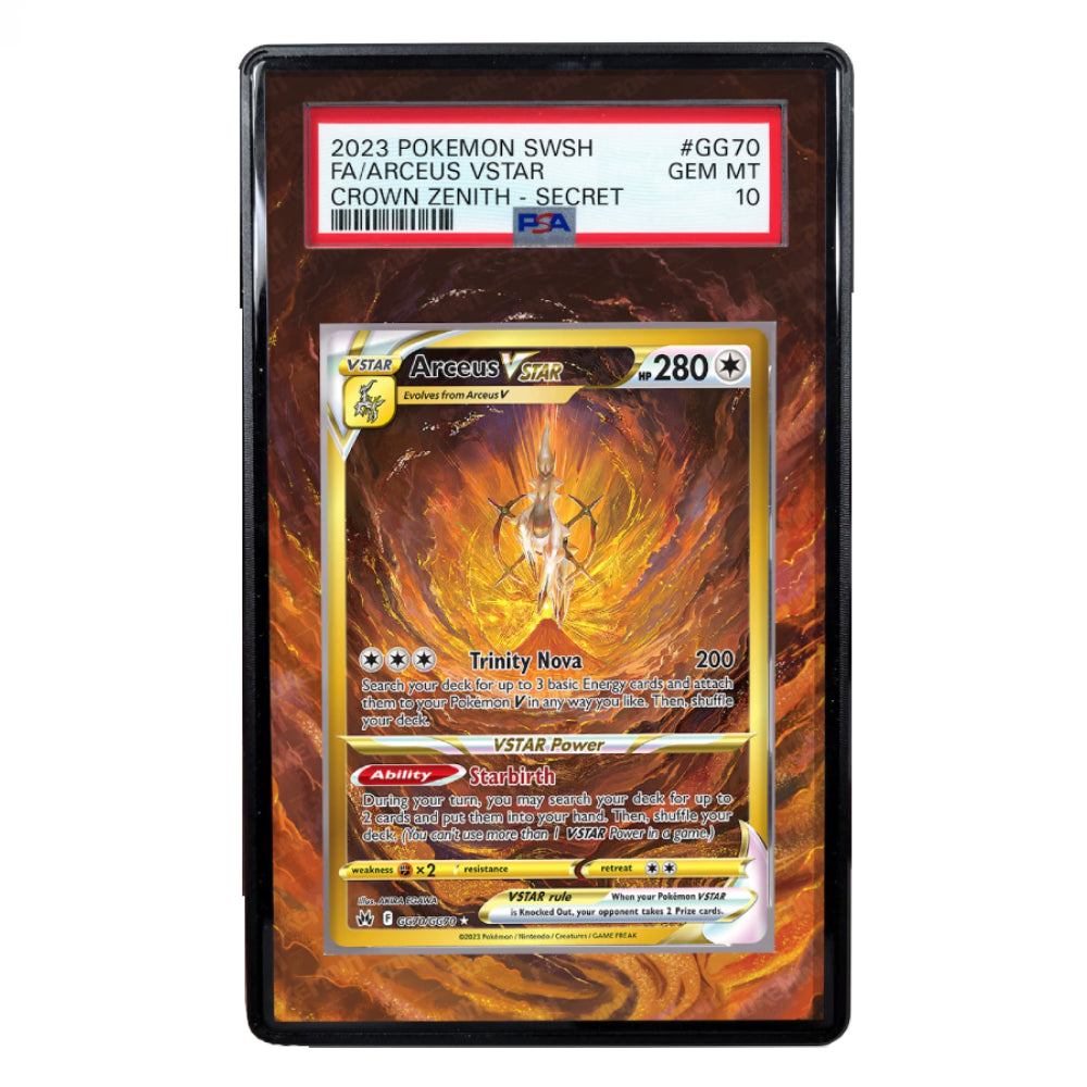 Arceus VSTAR Gold Alternate Art Custom Pokemon Graded Display Case