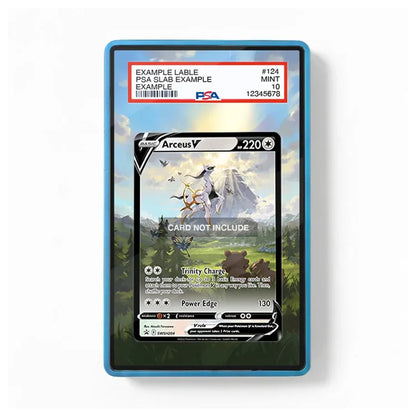 A PSA graded slab containing a Pokémon Arceus V trading card, shown against a plain white background. The slab has a blue border and a red PSA label at the top.