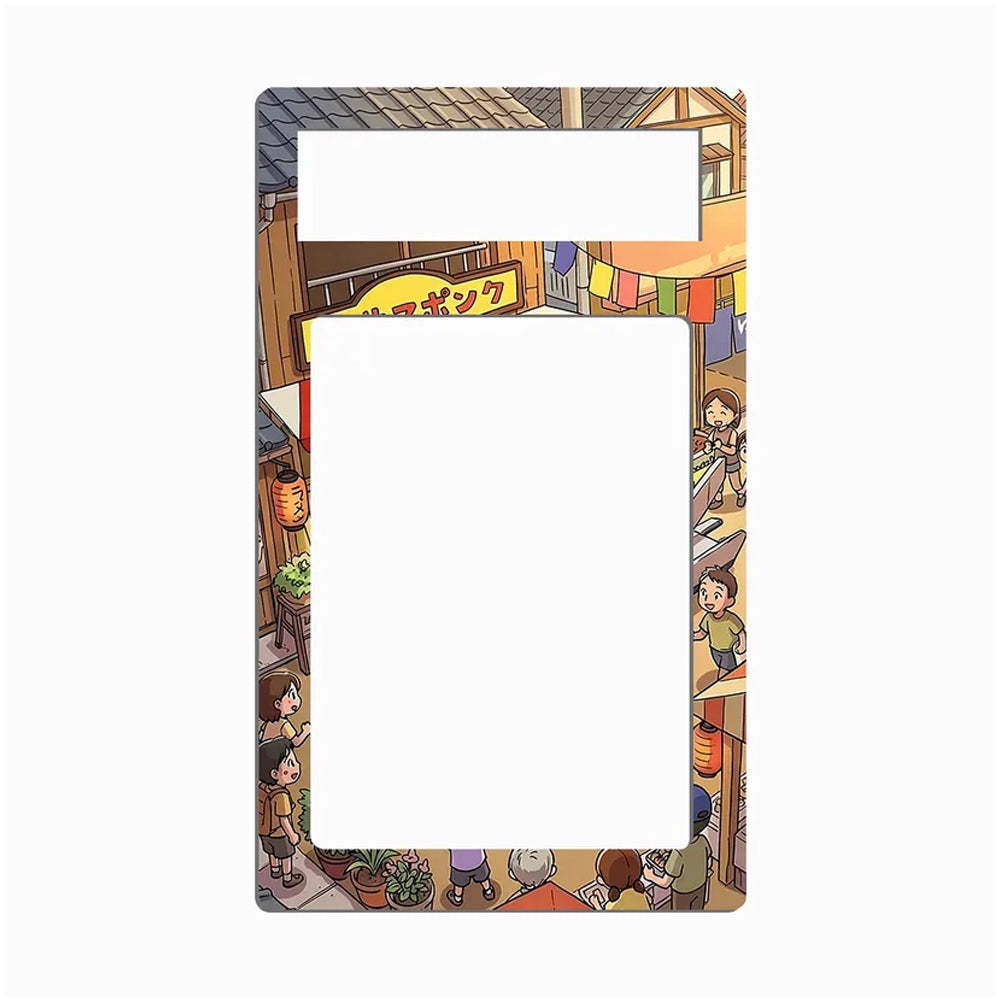 Phone case with cartoon characters and colorful background