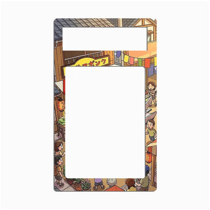 Phone case with cartoon characters and colorful background