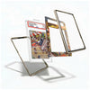 A set of custom anime trading card sleeves and frames shown floating against a white background. The set includes a clear protective case holding a graded PSA card, a decorative inner card with colorful character art, and two metallic gold-toned outer frames.