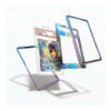 A set of transparent protective phone cases with colorful iridescent borders, shown floating around a graded Pokémon trading card on a clean white background.