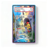 A PSA graded protective case containing a Pokémon TCG card, shown against a plain white background. The case has a blue-to-purple gradient border.