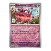 A Pokémon TCG trading card for Aromatisse, featuring a pink fluffy creature in a flower field on a purple patterned card face with a silver border.