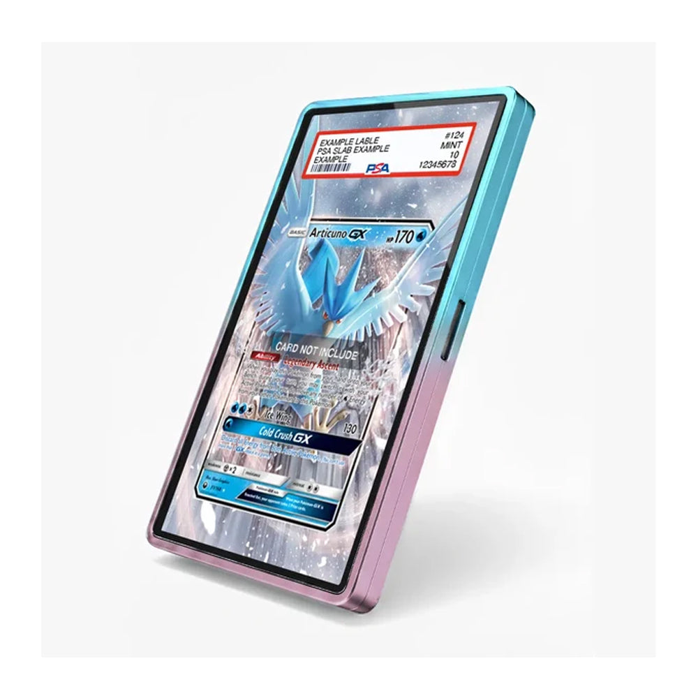 A rectangular phone case with rounded corners featuring a detailed, colorful cartoon illustration of a Japanese street market scene. The design includes characters, lanterns, and storefronts, with a large blank white space in the center for a phone insert.