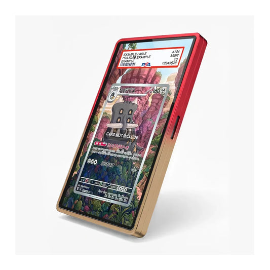 A rectangular phone case with rounded corners featuring a detailed, colorful anime-style illustration of a street market scene. The design includes characters, lanterns, and Japanese signage, with a large blank white space in the center for a phone insert.