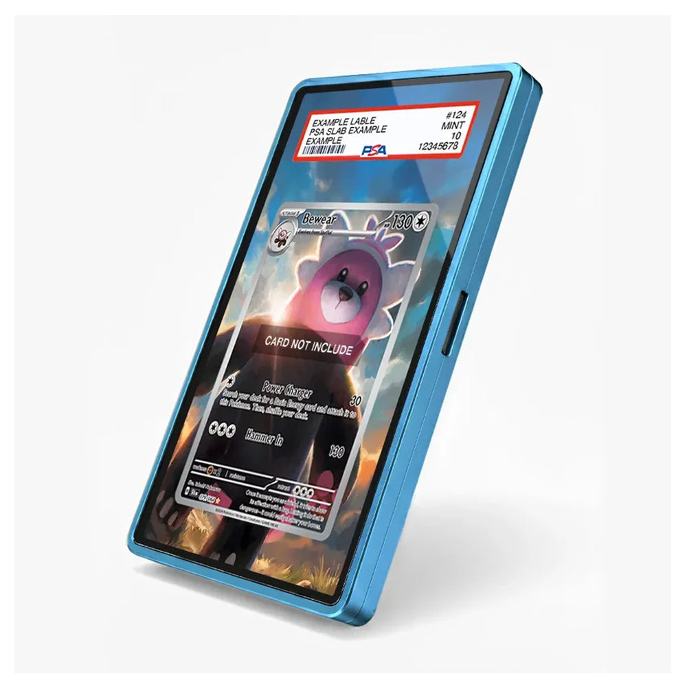 A rectangular phone case with rounded corners featuring a detailed, colorful anime-style illustration of a street market scene. The design includes characters, lanterns, and Japanese signage, with a large blank white space in the center for a phone screen insert.