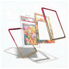 A set of colorful protective card sleeves and frames shown floating around a graded Pokémon TCG card on a clean white background. The product includes multiple transparent and colored frames in red, gold, and black, designed to protect a card.
