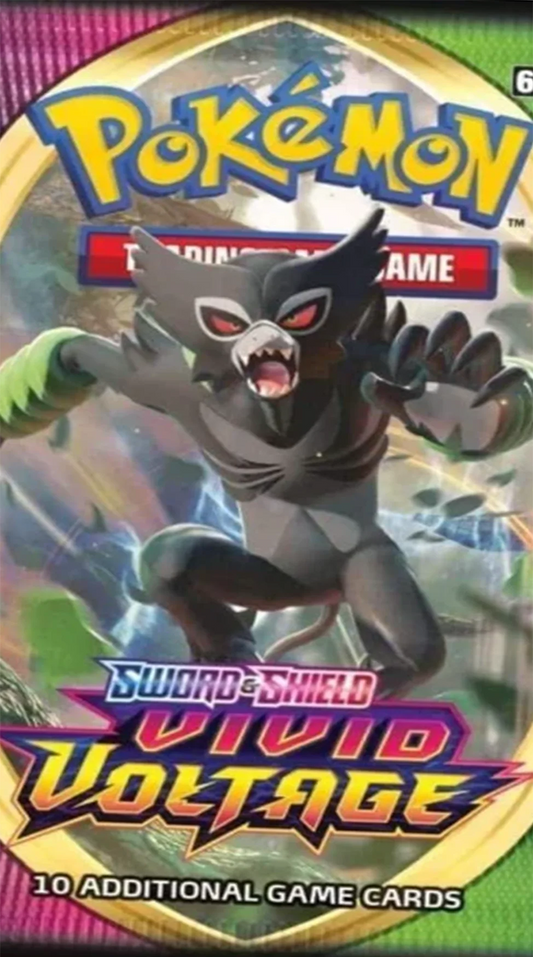 Pokémon trading card game booster pack with a character design on a colorful background